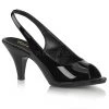 Fabulicious Shoes Black 3" Heel Peep Toe Slingback Sandal