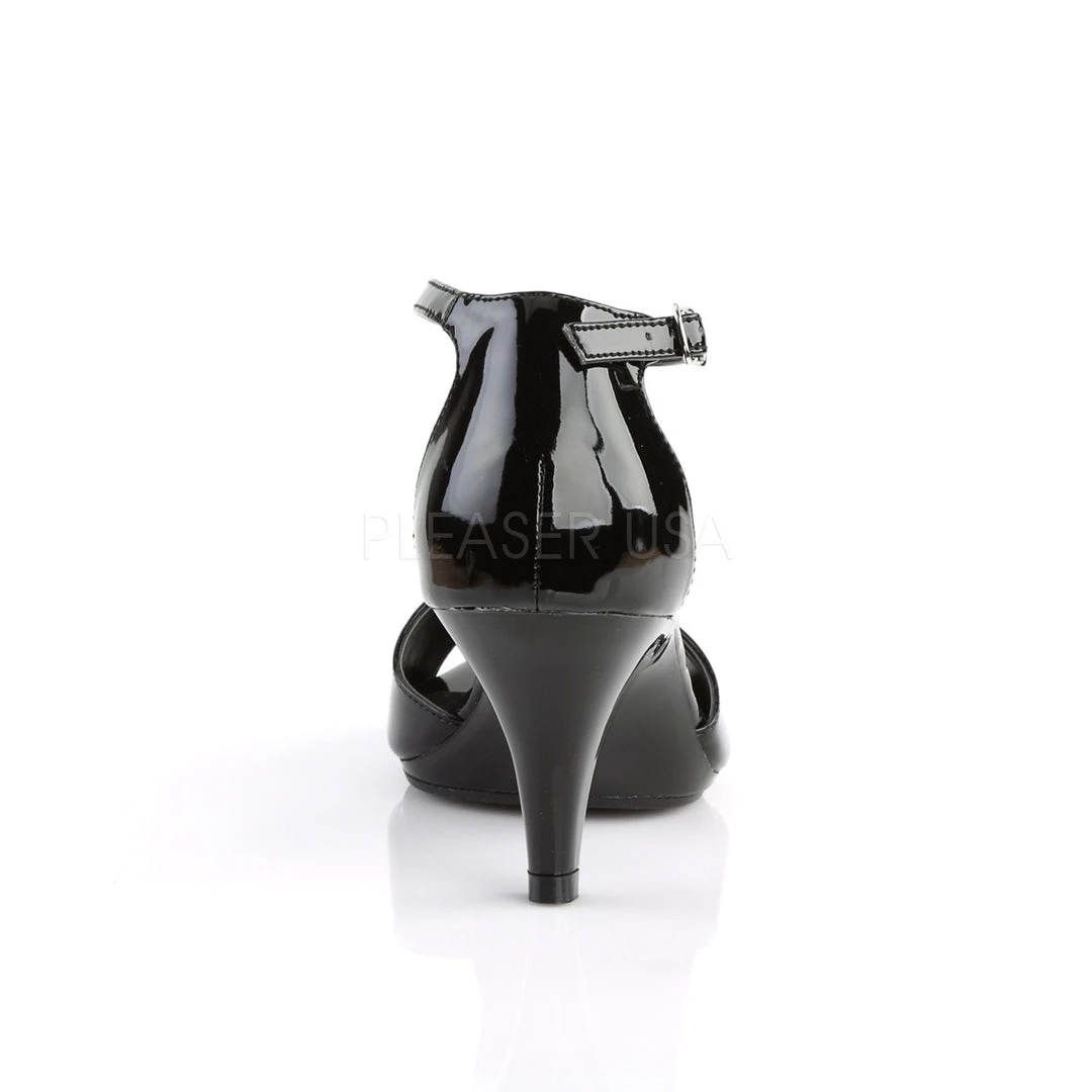 Fabulicious Black 3" Heel Closed Back T-Strap Sandal Shoes 5 Fabulicious Black 3" Heel Closed Back T-Strap Sandal Shoes