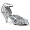 Fabulicious Silver Glitter 3" Heel Peep Toe Ankle Strap Pump Shoes 1 Fabulicious Silver Glitter 3" Heel Peep Toe Ankle Strap Pump Shoes