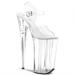 Pleaser Clear 10" Ankle Strap Heels* Shoes