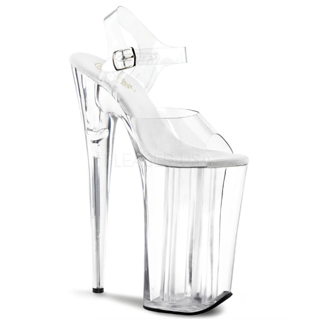 Pleaser Clear 10" Ankle Strap Heels* Shoes 3 Pleaser Clear 10" Ankle Strap Heels* Shoes