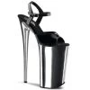 Pleaser Black/Silver 10" Ankle Strap Heels* Shoes