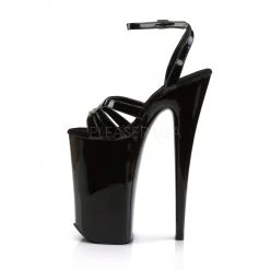 Pleaser 10" Heel Black Ankle Strap Platform Shoes*