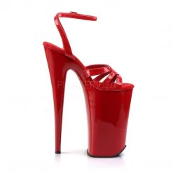 Pleaser Red 10" Ankle Strap Heels* Shoes 9 Pleaser Red 10
