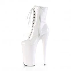Pleaser 10" White Lace-Up Ankle Boot* Shoes