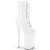 Pleaser 10" White Lace-Up Ankle Boot* Shoes
