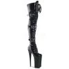 Pleaser 10" Heel Black Platform Lace-Up Thigh Boots* 2 Pleaser 10" Heel Black Platform Lace-Up Thigh Boots*