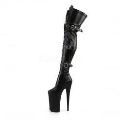Pleaser 10" Heel Black Platform Lace-Up Thigh High Boots*