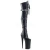 Pleaser 10" Heel Black Platform Lace-Up Thigh High Boots*