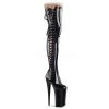 Pleaser Shoes 10" Heel Black Platform Side-Slit Thigh Boots* 1 Pleaser Shoes 10" Heel Black Platform Side-Slit Thigh Boots*