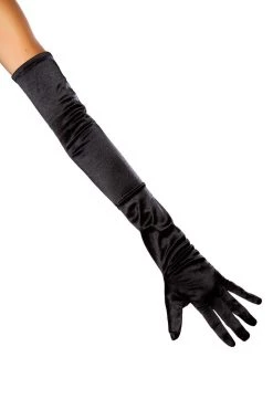 Roma BDSM Gloves Stretch Satin Gloves - Black