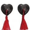 HD Lingerie Black Sequin & Red Tassel Nipple Pasties