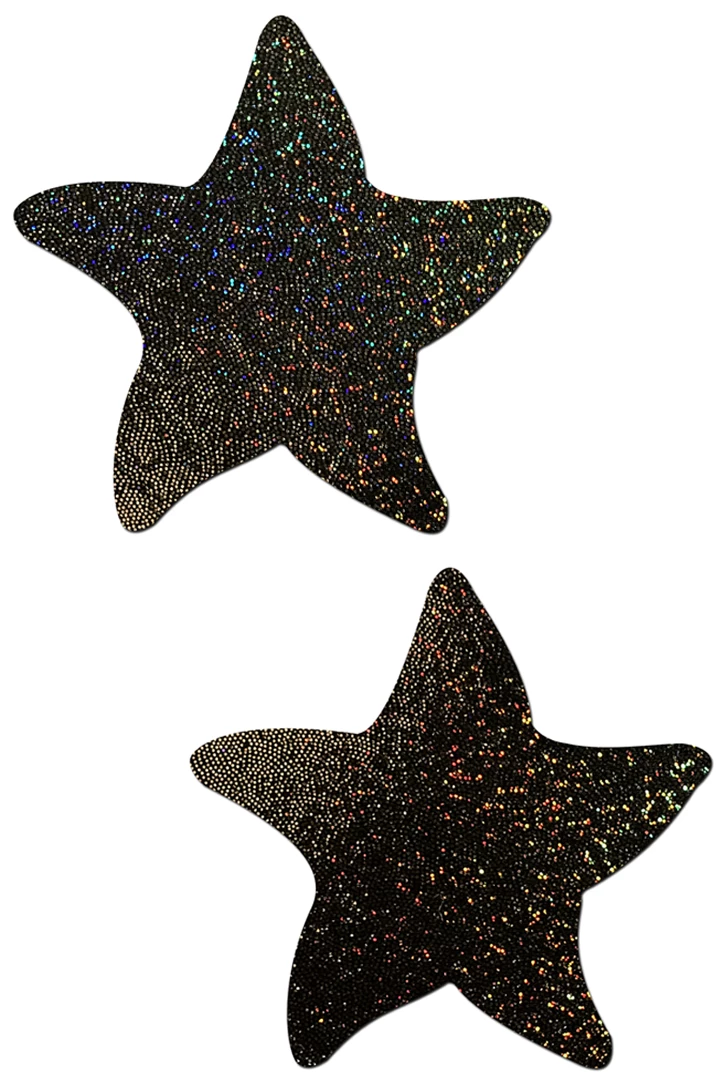 Pastease Costumes Twinkling Black Sea Starfish Nipple Pasties 3 Pastease Costumes Twinkling Black Sea Starfish Nipple Pasties