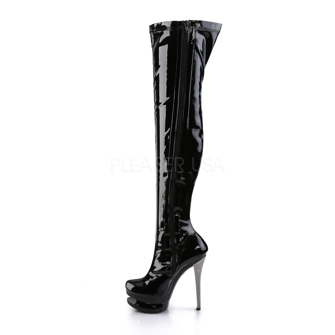Pleaser 6" Heel Black Dual Platform Thigh High Boots* 4 Pleaser 6" Heel Black Dual Platform Thigh High Boots*