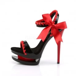 Pleaser 6" Heel Black Dual Platform Two-Tone Sandal*