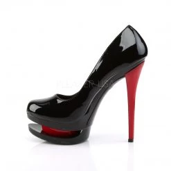 Pleaser 6" Heel Black Dual Platform Two-Tone Pump*