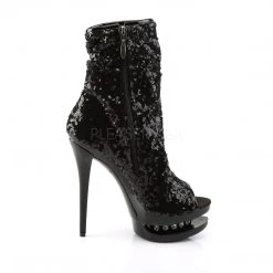 Pleaser Shoes 6" Heel Black Sequin Ankle Boot* 9 Pleaser Shoes 6