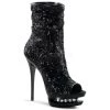 Pleaser Shoes 6" Heel Black Sequin Ankle Boot*