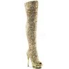 Pleaser 6" Heel Gold Dual Platform Open Toe Thigh Boots* Shoes 2 Pleaser 6" Heel Gold Dual Platform Open Toe Thigh Boots* Shoes