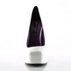 Devious Shoes 5.5" Heel White Patent Leather 1" Platforms*