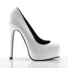 Devious Shoes 5.5" Heel White Patent Leather 1" Platforms*