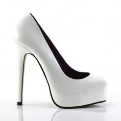 Devious Shoes 5.5" Heel White Patent Leather 1" Platforms*