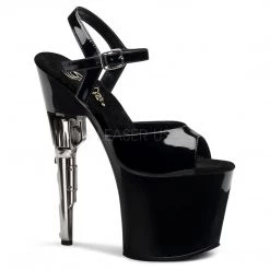Pleaser 7.5" Black Ankle Strap Stripper Heels*