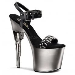 Pleaser 7.5" Black Faux Leather Stripper Heels* Shoes
