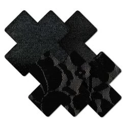 Entrenue Bristols 6 Nippies Basics - Black Lace Crosses Accessories