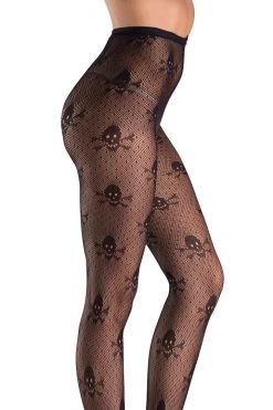 Be Wicked Hosiery Skull & Crossbones Pantyhose