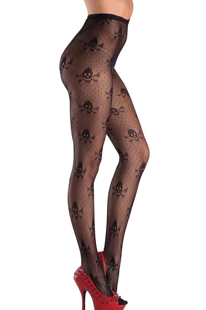 Be Wicked Hosiery Skull & Crossbones Pantyhose 3 Be Wicked Hosiery Skull & Crossbones Pantyhose
