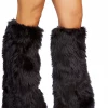 Roma Black Fur Leg Warmers