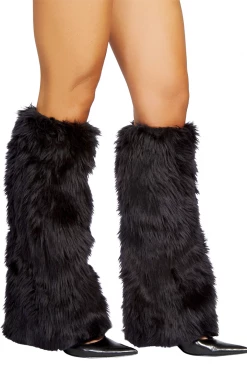 Roma Black Fur Leg Warmers