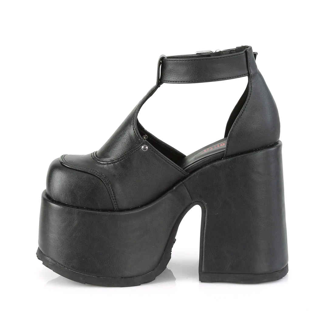 Demonia Shoes 5" Heel Black Vegan Leather 3" Platform Sandals* 3 Demonia Shoes 5" Heel Black Vegan Leather 3" Platform Sandals*