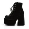 Demonia Shoes 5" Heel Black Velvet 3" Platform Ankle Boots* 2 Demonia Shoes 5" Heel Black Velvet 3" Platform Ankle Boots*