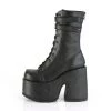 Demonia Shoes 5" Heel Black Vegan Leather 3" Platform Boots*
