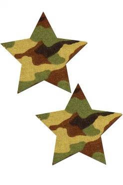 Pastease Star Green Camo Nipple Pasties