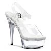Pleaser 6" Heel Clear Ankle Strap Platform Shoes*