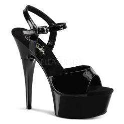 Pleaser Black 6" Ankle Strap Pumps*