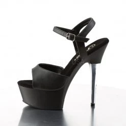 Pleaser 6" Heel Black Faux Leather Platform Shoes*