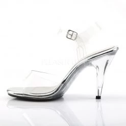 Fabulicious Shoes Clear 4" Heel Ankle Strap Sandal