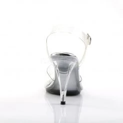 Fabulicious Shoes Clear 4" Heel Ankle Strap Sandal 8 Fabulicious Shoes Clear 4