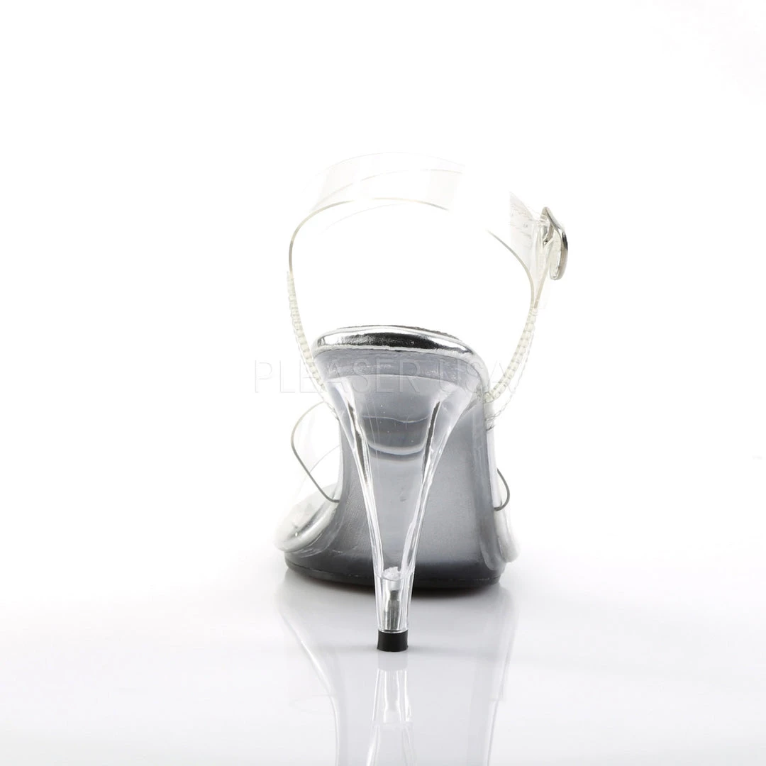 Fabulicious Shoes Clear 4" Heel Ankle Strap Sandal 5 Fabulicious Shoes Clear 4" Heel Ankle Strap Sandal