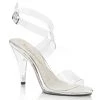 Fabulicious Shoes Clear 4" Heel Wrap Around Sandal