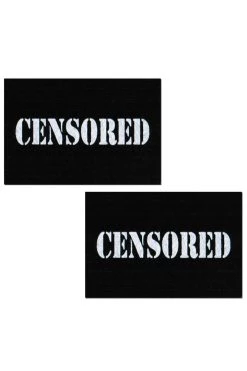 Pastease Censored- Black Censor Bar Nipple Pasties Accessories
