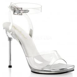 Fabulicious Clear 4.5" Heel Platform Wrap Around Ankle Strap Sandal Shoes