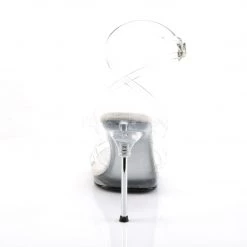 Fabulicious Clear 4.5" Heel Criss Cross Sling Back Sandal Shoes 8 Fabulicious Clear 4.5
