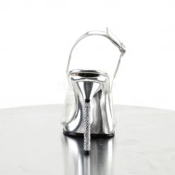 Fabulicious Clear/Silver 4.5" Heel Peep Toe Sling Back Sandal 8 Fabulicious Clear/Silver 4.5