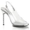 Fabulicious Clear/Silver 4.5" Heel Peep Toe Sling Back Sandal