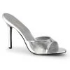 Pleaser 4" Heel Peep Toe Slide - Silver* 2 Pleaser 4" Heel Peep Toe Slide - Silver*